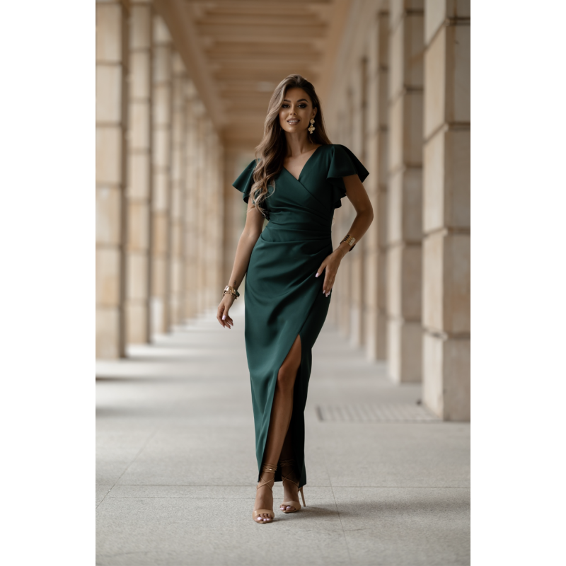 Tmavě zelené dlouhé společenské šaty