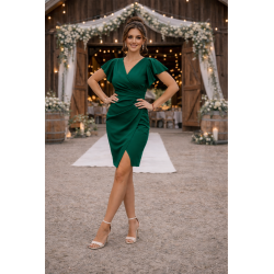 Krátké tmavě zelené společenské šaty