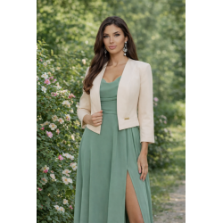 Dlouhé společenské šaty v šalvějové barvě