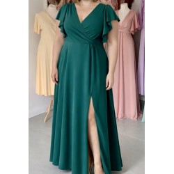 Zelené dlouhé společenské šaty vhodné pro moletky