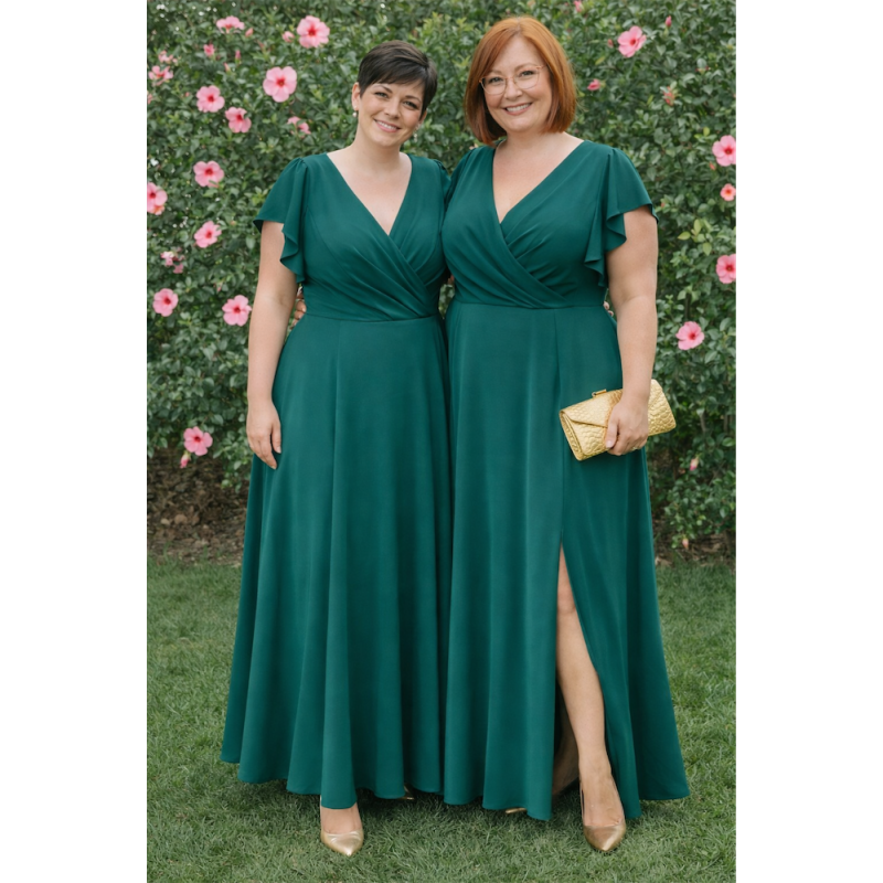 Zelené dlouhé společenské šaty vhodné pro moletky