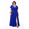 Královské modré dlouhé společenské šaty vhodné pro moletky