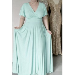 Marizu fashion plus size krásné mátově zelené plesové společenské šaty pro plnoštíhlou postavu
