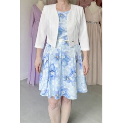 Společenské šaty s květinovým vzorem a páskem